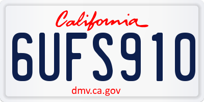 CA license plate 6UFS910