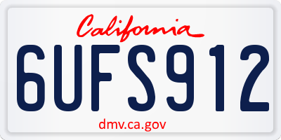 CA license plate 6UFS912