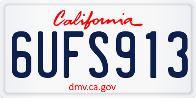 CA license plate 6UFS913