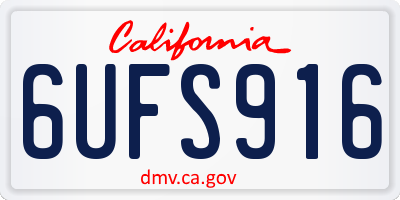 CA license plate 6UFS916