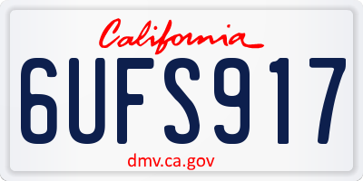 CA license plate 6UFS917