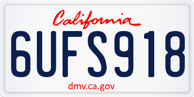 CA license plate 6UFS918