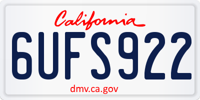 CA license plate 6UFS922