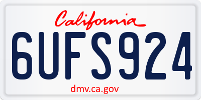 CA license plate 6UFS924