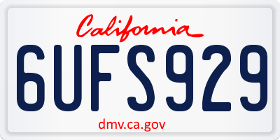 CA license plate 6UFS929