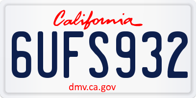 CA license plate 6UFS932