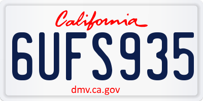CA license plate 6UFS935