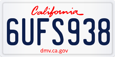 CA license plate 6UFS938