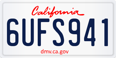 CA license plate 6UFS941
