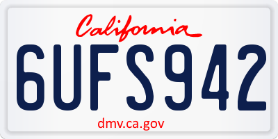 CA license plate 6UFS942