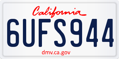CA license plate 6UFS944