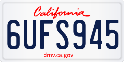 CA license plate 6UFS945