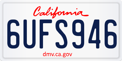 CA license plate 6UFS946