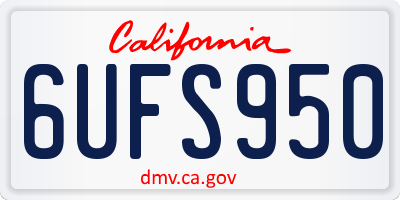 CA license plate 6UFS950