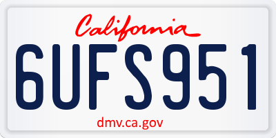 CA license plate 6UFS951