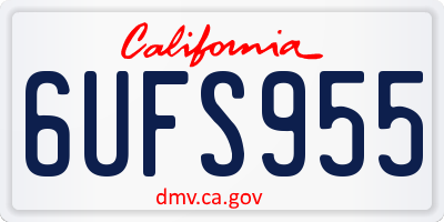 CA license plate 6UFS955