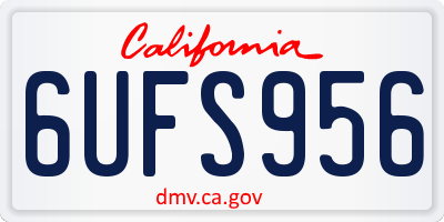CA license plate 6UFS956