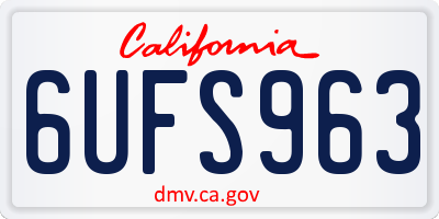 CA license plate 6UFS963