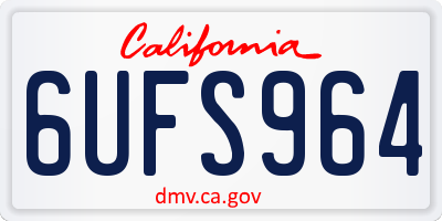 CA license plate 6UFS964