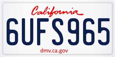CA license plate 6UFS965