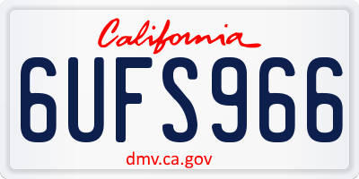 CA license plate 6UFS966