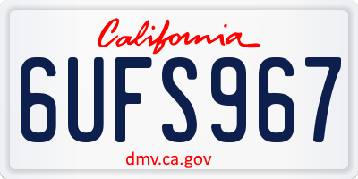CA license plate 6UFS967
