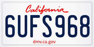 CA license plate 6UFS968