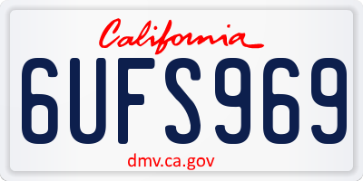 CA license plate 6UFS969