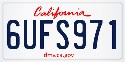 CA license plate 6UFS971
