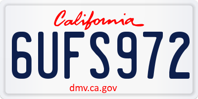 CA license plate 6UFS972