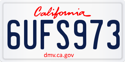 CA license plate 6UFS973