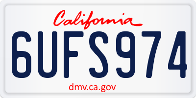 CA license plate 6UFS974