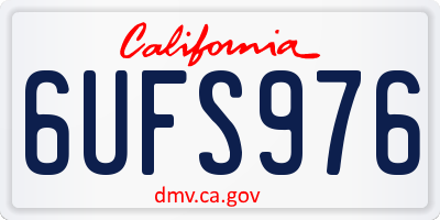 CA license plate 6UFS976