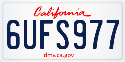 CA license plate 6UFS977