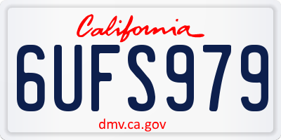 CA license plate 6UFS979