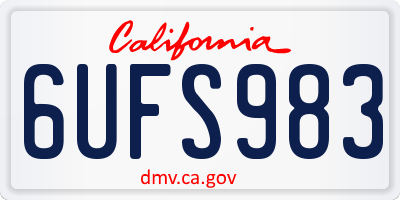 CA license plate 6UFS983