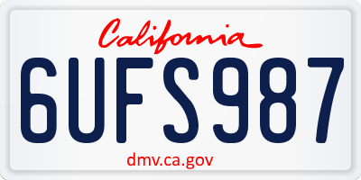 CA license plate 6UFS987