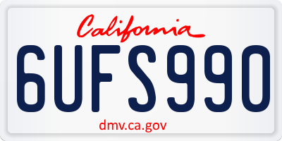 CA license plate 6UFS990