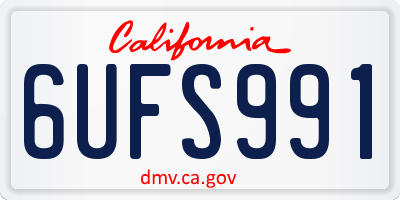 CA license plate 6UFS991