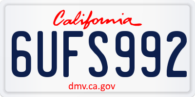 CA license plate 6UFS992