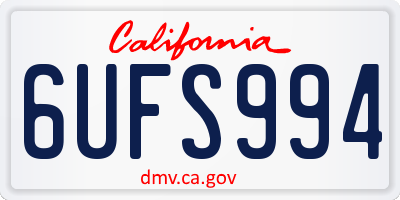 CA license plate 6UFS994