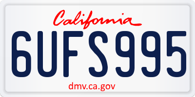CA license plate 6UFS995