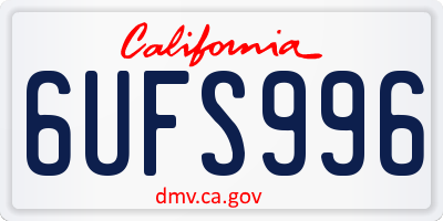 CA license plate 6UFS996