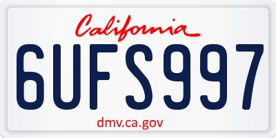 CA license plate 6UFS997