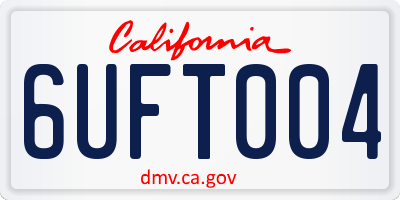 CA license plate 6UFT004
