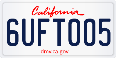 CA license plate 6UFT005