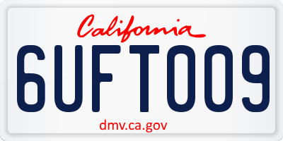 CA license plate 6UFT009