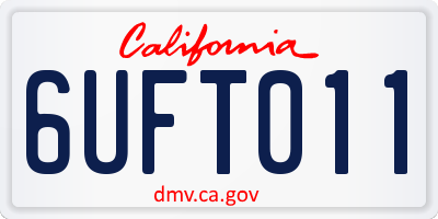 CA license plate 6UFT011