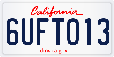 CA license plate 6UFT013