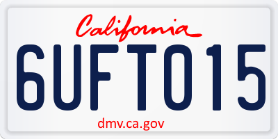 CA license plate 6UFT015